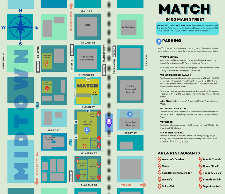 Estacionamiento cubierto Mid-Main frente a MATCH